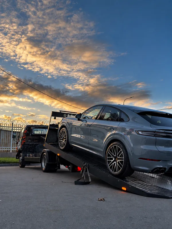 Porsche Cayenne Turbo S. Погрузка на эвакуатор